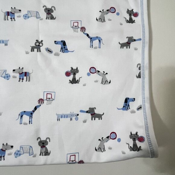 Kissy Kissy Dogs Playing Sports Pima Cotton Baby Receiving Blanket Lovey Blankie - Picture 4 of 15